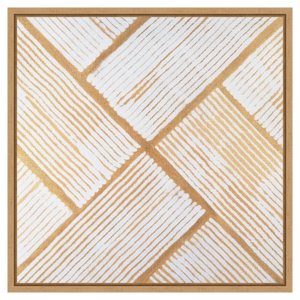 Amanti Art Goldenrod Corduroy I by Vanna Lam 22-in. W x 22-in. H. Canvas Wall Art Print Framed in Brown