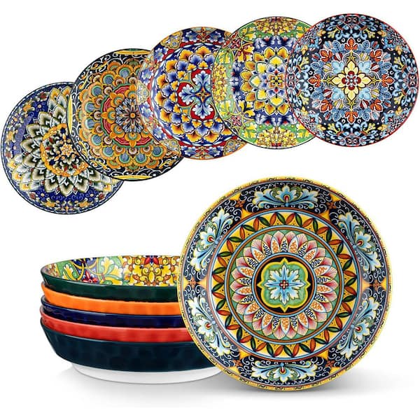 Unbranded Multi-Colored 32 oz Ceramic Decorative Bowls (Set of 6)