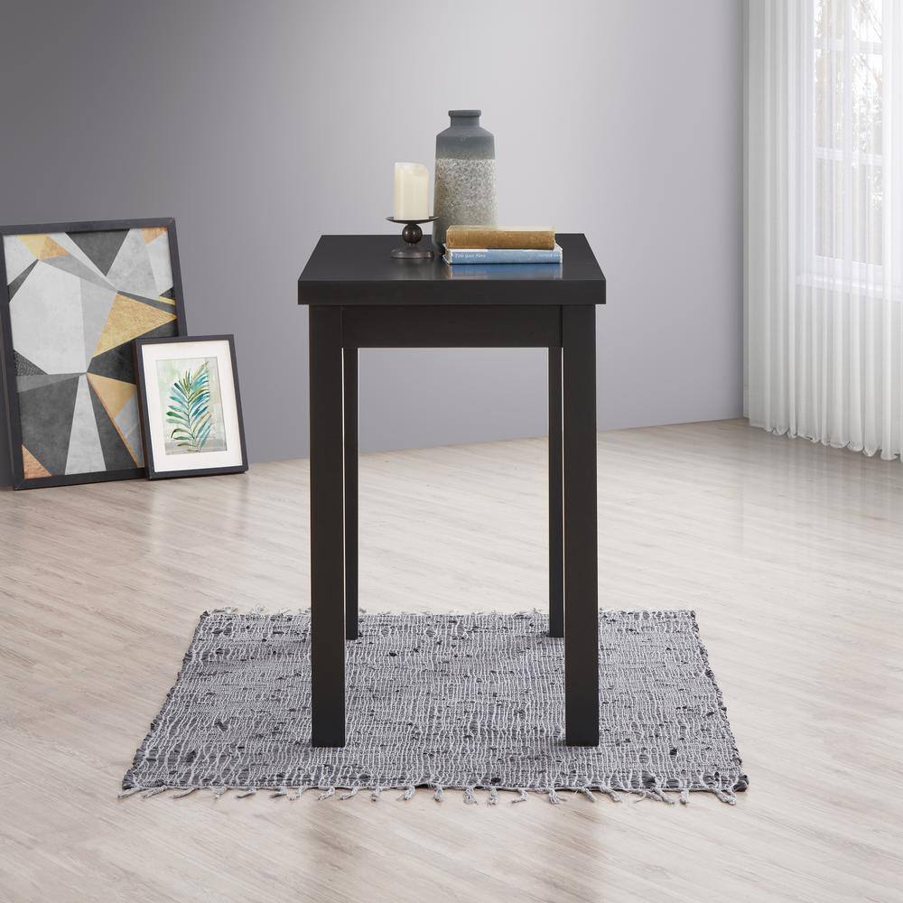 Antique Black Rectangular Wood Counter Height Bar Table
