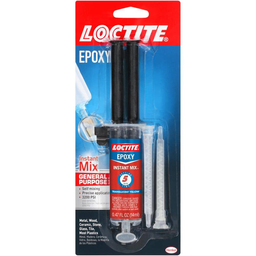 Loctite Instant Mix 5 Minute 0.47 oz. Clear Epoxy Yellow Syringe