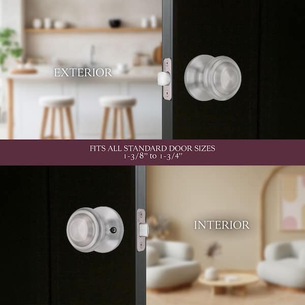 Mulholland Satin Nickel Passage Hall/Closet Door Knob 4-pack