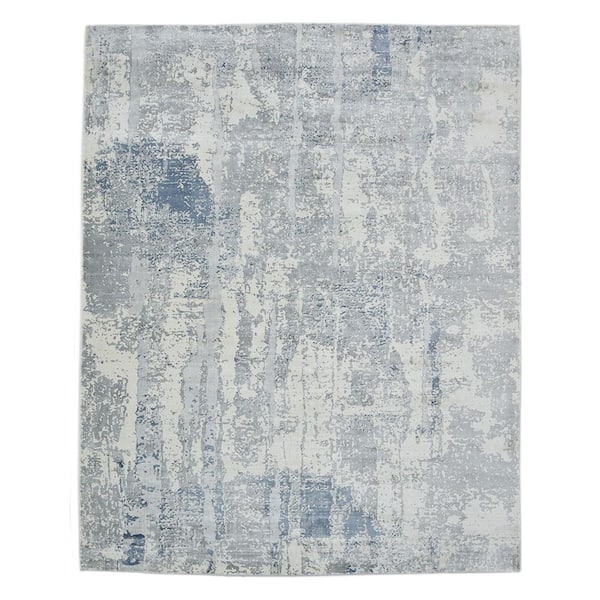 Solo Rugs Hannah Contemporary Trout 9 ft. x 12 ft. Handmade Area Rug