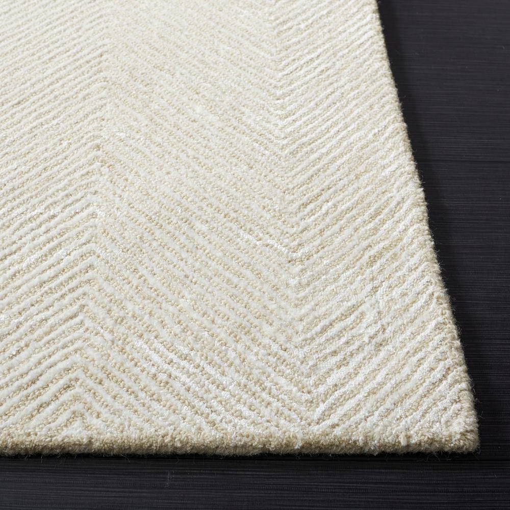Ivory and Beige Hand-Tufted Wool and Viscose Area Rug