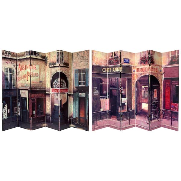 Oriental Furniture 6 ft. Printed 6-Panel Room Divider CAN-CAFE1-6P ...