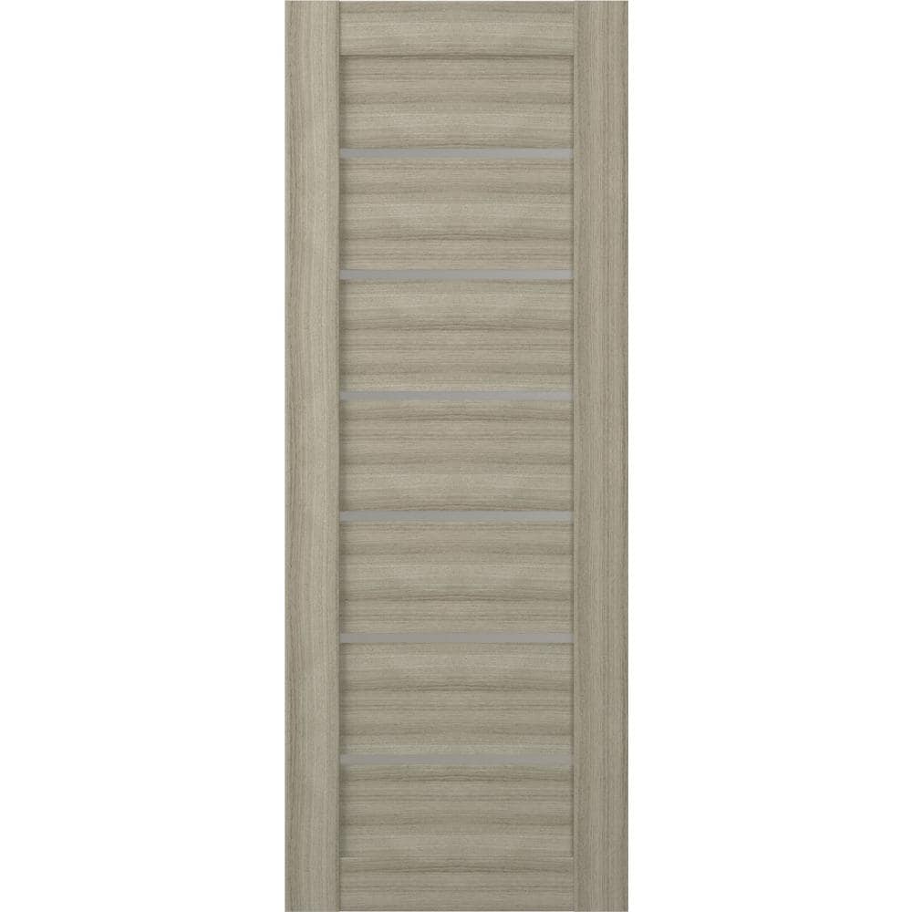 Alba 36 in. x 96 in. No Bore 7-Lite Solid Core Frosted Glass Shambor Finished Wood Composite Interior Door Slab price history on PriceWatchPro