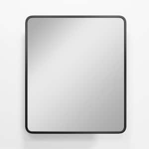 24 in. W x 30 in. H Rectangular Metal Recessed/Surface Mount Medicine Cabinet with Mirror in Black