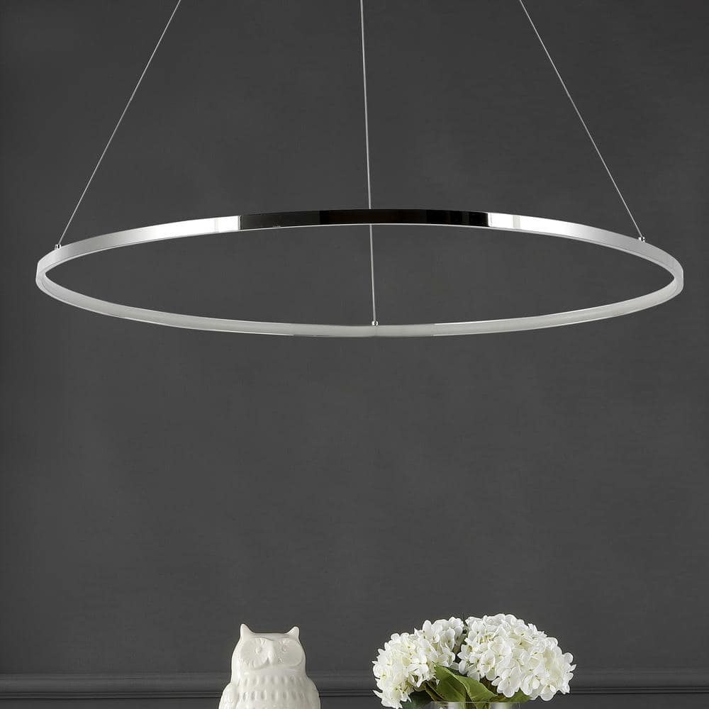Circulo 34.88" Chrome LED Bohemian Pendant Light