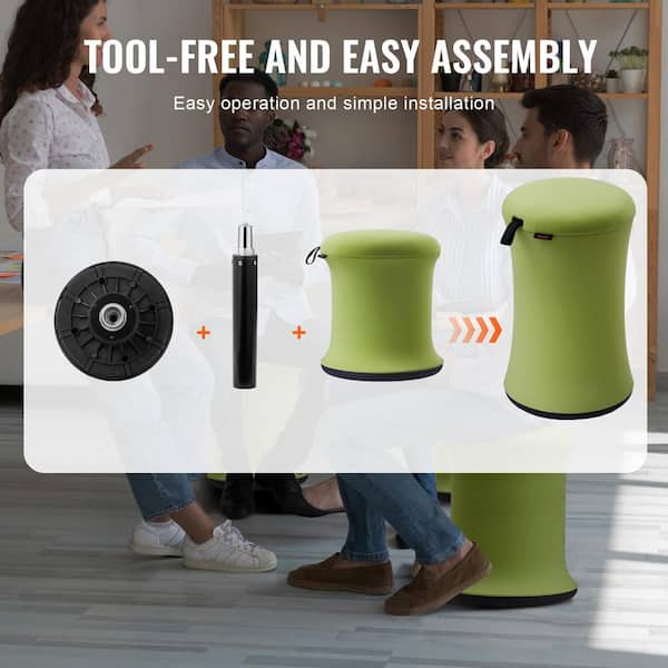 VEVOR Wobble Chair, Height-Adjustable (19.3-25 in.) Wobble