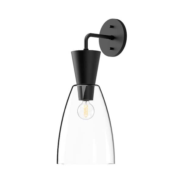 ALORA MOOD Arlo 7-in 1 Light 60-Watt Clear Glass/Matte Black Vanity Light
