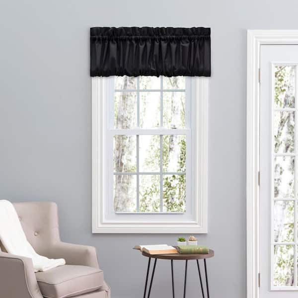 Ellis Curtain Stacey 15 in. L Polyester/Cotton Balloon Valance in Black