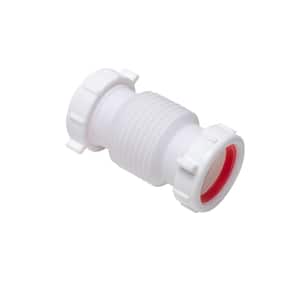 1-1/2 in. x 1-1/2 in. Form-N-Fit White Plastic Double Slip-Joint Coupling