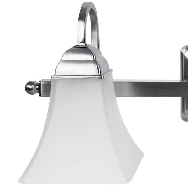 TRUE FINE 24 in. 3-Light Brushed Nickel Modern/Contemporary LED Bathroom  Vanity Light Bar TD120002W-LED - The Home Depot