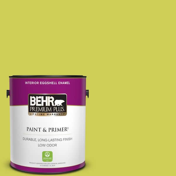 BEHR PREMIUM PLUS 1 gal. #400B-5 Grape Green Eggshell Enamel Low Odor Interior Paint & Primer