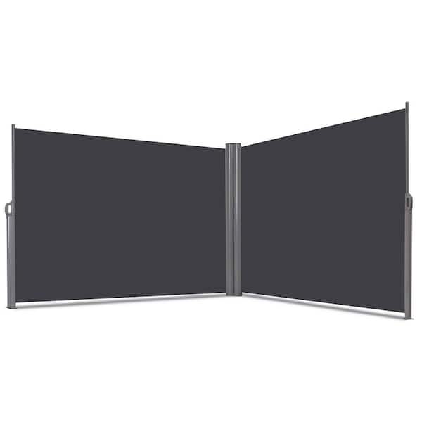 237"x 63" H Patio Retractable Double Folding Side Awning Screen Divider 
