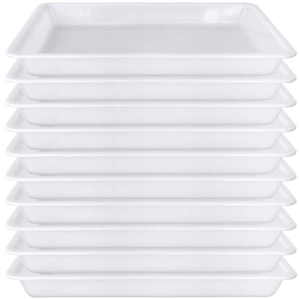 10 Pack 10.8 in x 8.3 in Plastic Art Trays Stackable White price history on PriceWatchPro