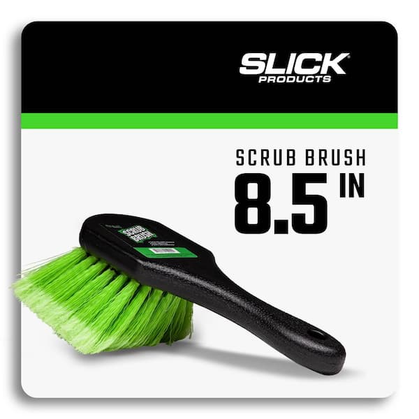 SLICK PRODUCTS 8.5 in. Short-Handled Scrub Brush with Non-Scratch Soft  Bristles SP5002 - The Home Depot