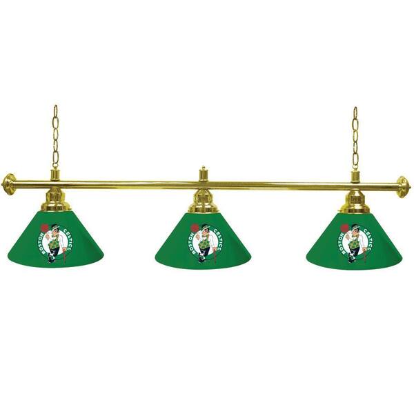 Trademark Boston Celtics NBA 60 in. Three Shade Gold Hanging Billiard Lamp