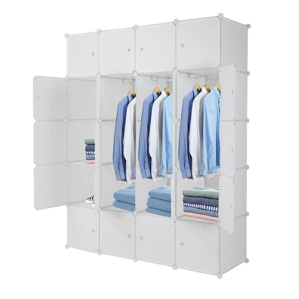 Karl home White Plastic Clothes Rack 55.91 in. W x 70.08 in. H 970333469709 The Home Depot