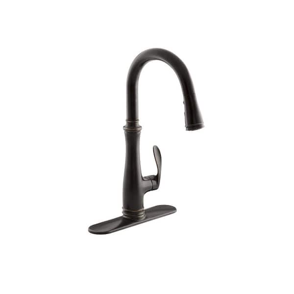 KOHLER Bellera Single-Handle Pull-Down Sprayer Kitchen Faucet with DockNetik and Sweep Spray in Oil-Rubbed Bronze