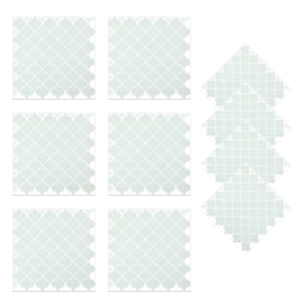 Jeedeson 10 in. x 10 in. Vinyl Peel and Stick Wall Tile Backsplash in Green for Kitchen and Bathroom (10-Pack)
