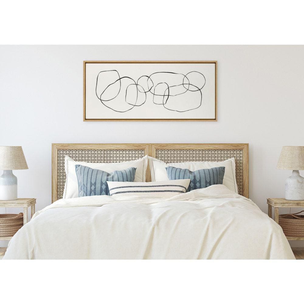 Dancing Circles Black and White Abstract Canvas Art