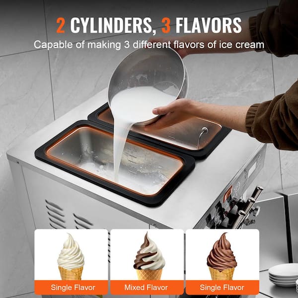 VEVOR Commercial Soft Serve Ice Cream Machine 3400W 19 qt
