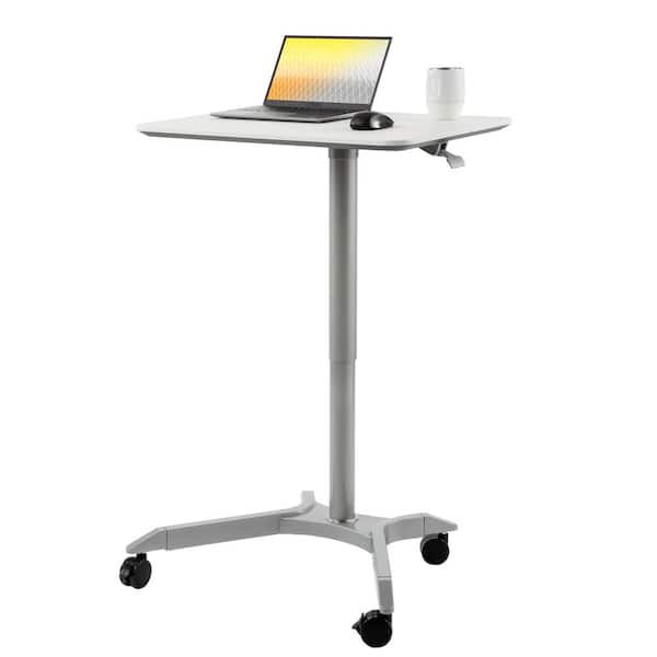 Seville Classics airLIFT 28 in. Rectangular White Laptop Desks with Adjustable Height