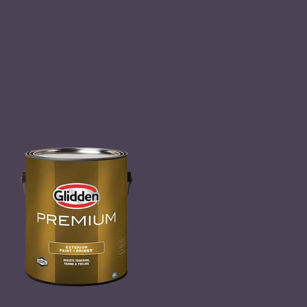 Glidden Premium 1 gal. PPG1172-7 Blackberry Satin Exterior Latex Paint
