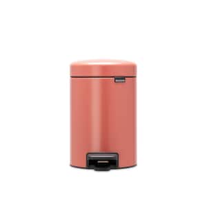 NewIcon 0.8 Gal. Terracotta Pink Step-On Trash Can