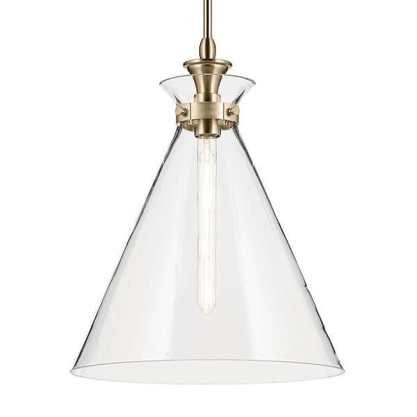 KICHLER Laria 16 in. 1 Light Pendant with Clear Glass in Champagne