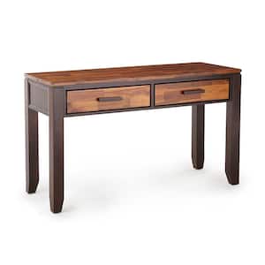 Abaco 50 in. Cherry Rectangle Wood Console Table with Drawers