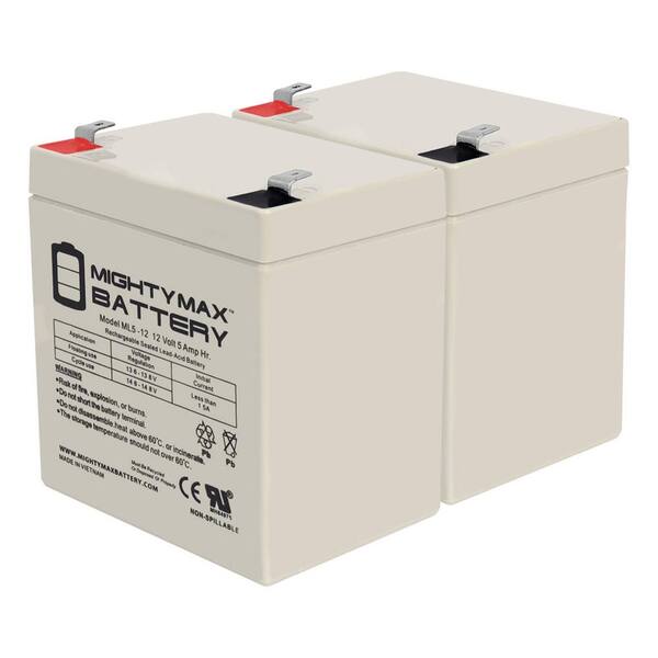 Mighty Max Battery Ml5 12f2 12 Volt 5 Ah Sla Battery F2 Terminal Pack Of 2 Max3974824 The 5155