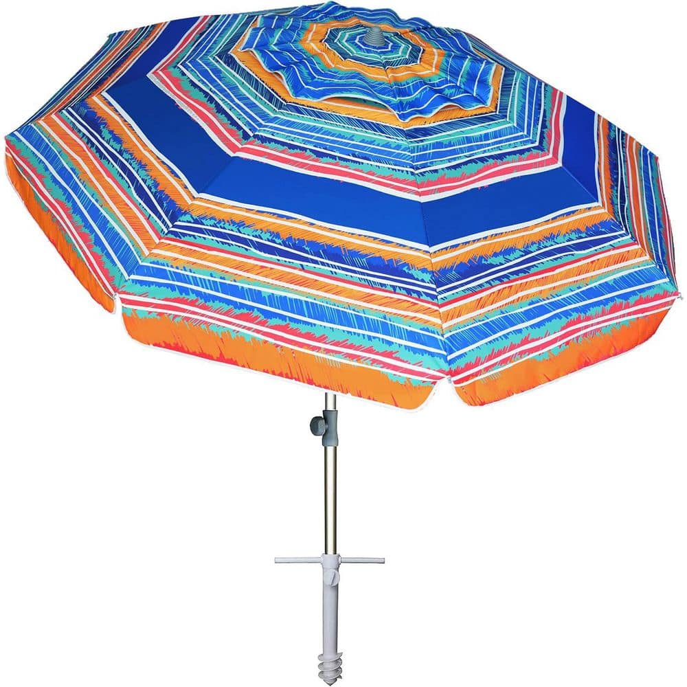 7 ft. Heavy Duty High Wind Beach Umbrella Parasols with sand anchor and Til