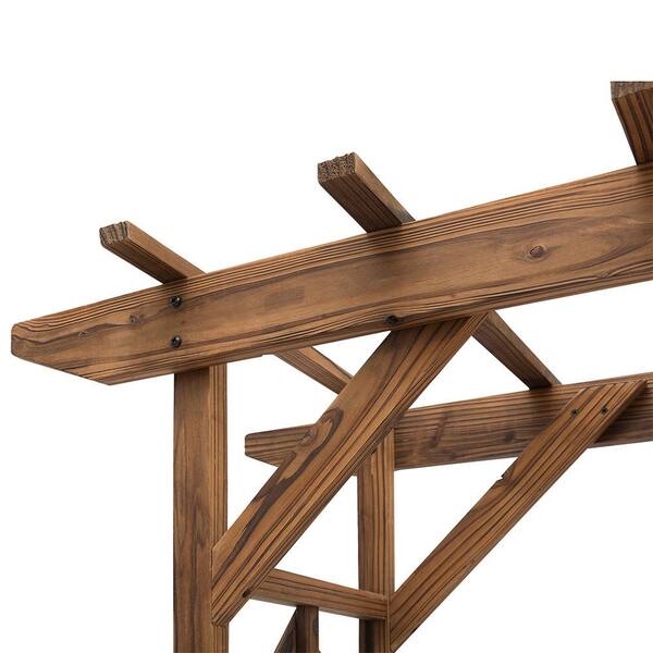 アンティーク ウッドルーバートレリス ITOPFOX 79 in. Wooden Garden Arbor Arch Trellis with Classic