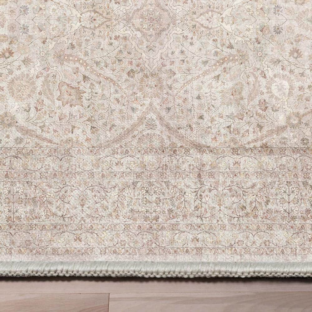 Vintage Oriental Ivory & Cream Flat-Weave Chenille Area Rug 9'10" x 13'
