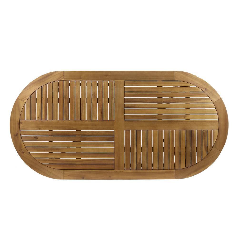 Teak Oval Acacia Wood 70'' Outdoor Dining Table