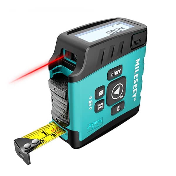 DT20 130 ft. 3-in-1 16 ft. Digital Tape Measure, Laser Distance Meter, Area, Volume. Pythagorean, Rechargeable