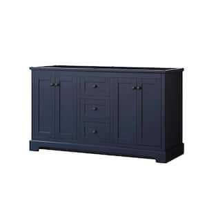 Avery 59.25 in. W x 21.75 in. D x 34.25 in. H Double Bath Vanity Cabinet without Top in Dark Blue