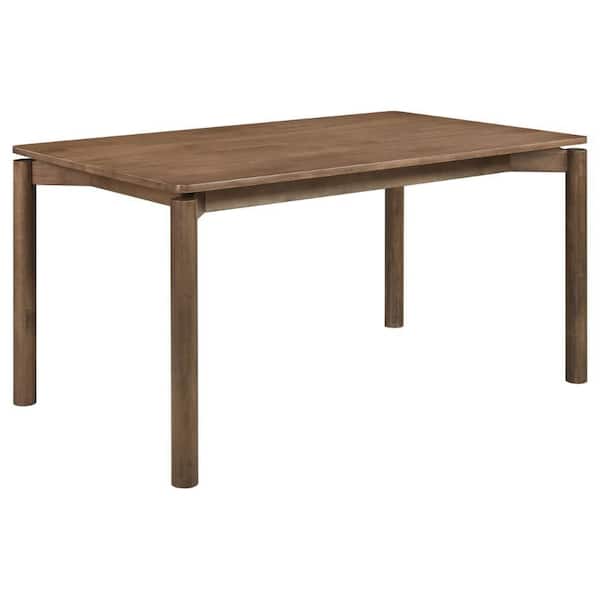 Benjara Rida Brown Wood 59 in. 4-Legs Dining Table Seats-4