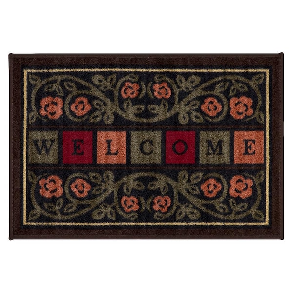 Ottomanson Welcome Collection Non-Slip Rubberback Welcome Design