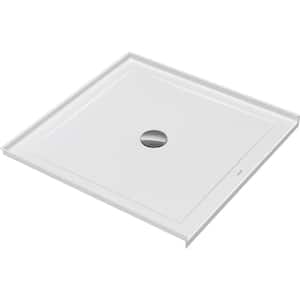 Architec 36 in. L x 36 in. W Alcove Shower Pan Base with Center Drain in White
