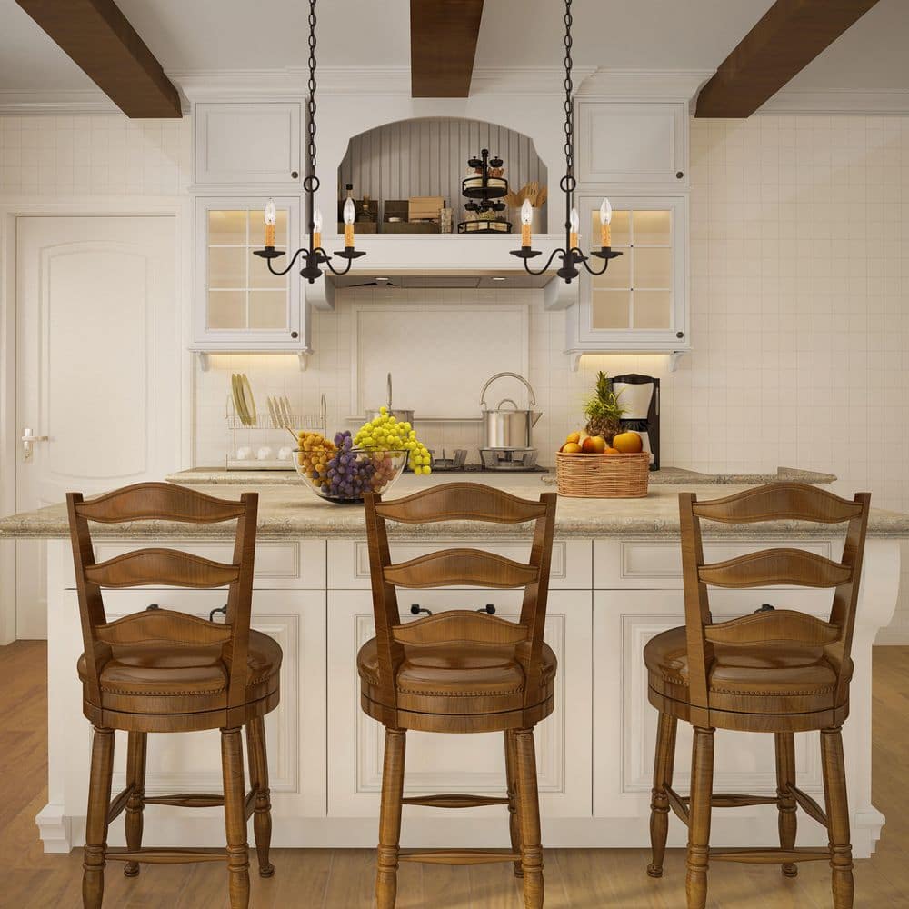 Elegant Black Mini Chandelier with Faux Candle Lights