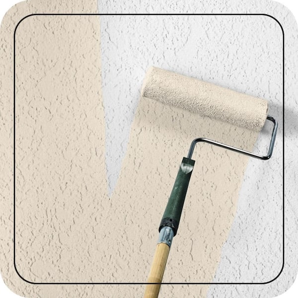 5 gal. #S290-1 Vanilla Paste Satin Interior/Exterior Masonry, Stucco and Brick Paint