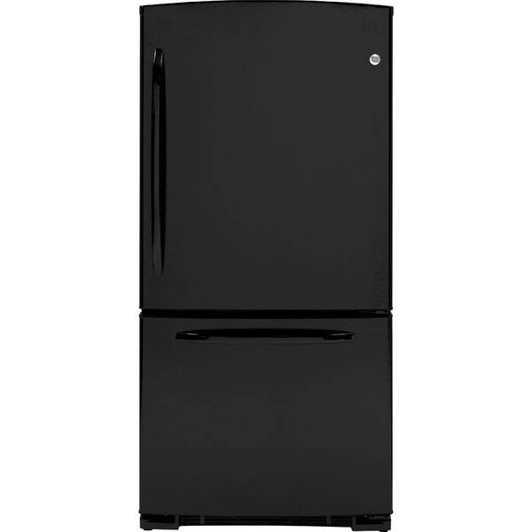 GE 20.3 cu. ft. Bottom Freezer Refrigerator in Black