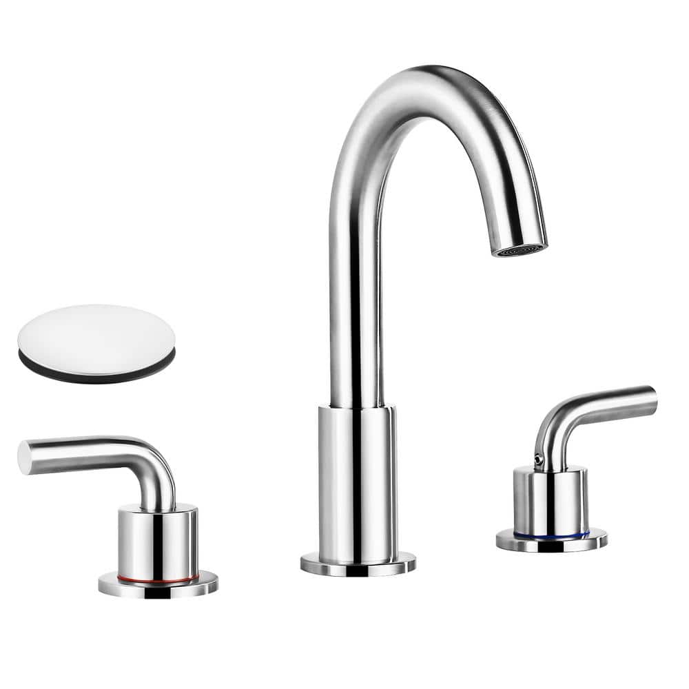 8 in. Widespread Bathroom Faucet 3 Hole Bathroom Sink Faucet with Pop-Up Dr