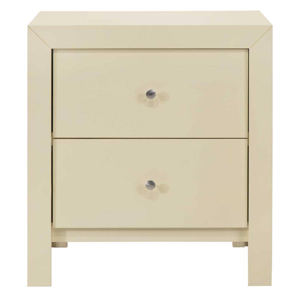 AndMakers Burlington 2Drawer Beige Nightstand (25 in. H x 17 in. W x