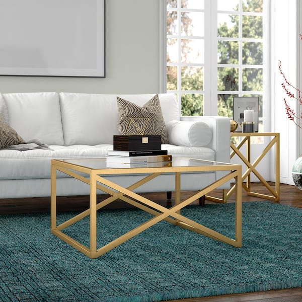Meyer Cross Calix 32 In Brass Finish Square Glass Coffee Table Ct0861 Meyer Cross Calix 32 In Brass Finish, Square Glass Side Tables For Living Room