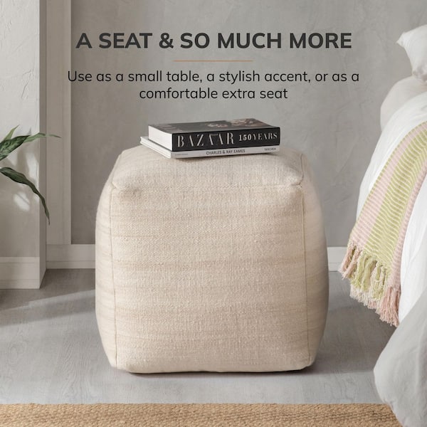 Anji Mountain Mariner 18' Light Brown Rectangular Upholstered Pouf