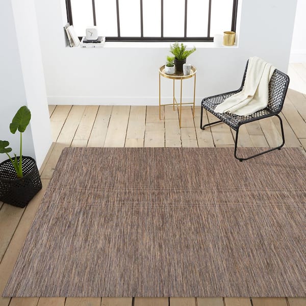 Sophia Flatweave Black/Brown Area Rug AllModern Rug Size: Rectangle 7'10 x 10