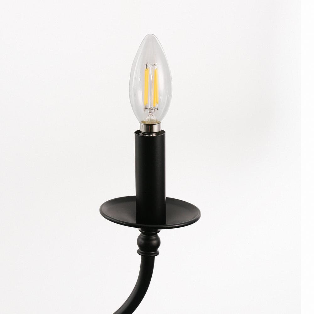 Black Metal 6-Light Candle Style Chandelier